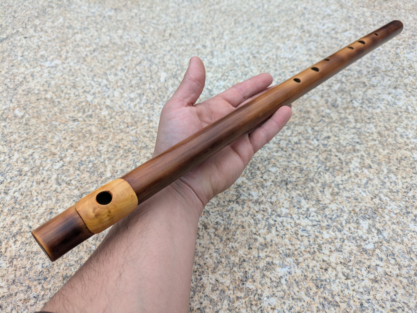 Bamboo flute in D Major with Boxwood Lip Plate | Right handed 6 holes Flute for Irish and Folk Music | Handmade Transverse Flute | Rui Gomes
