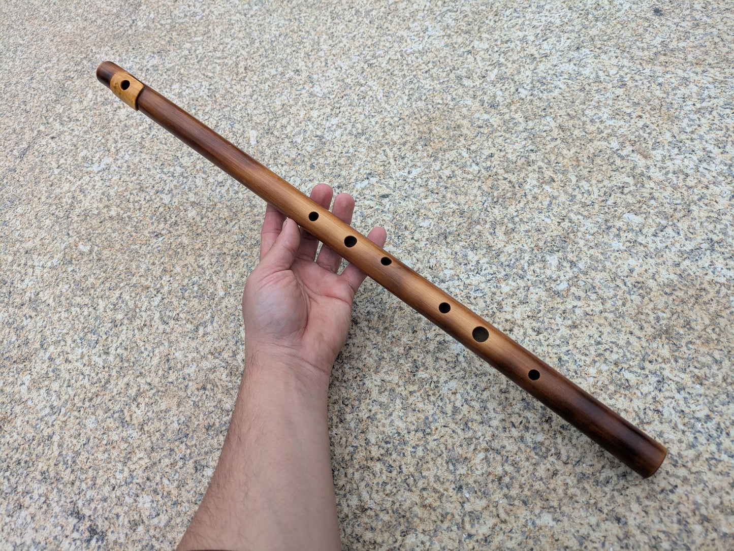 Bamboo flute in D Major with Boxwood Lip Plate | Right handed 6 holes Flute for Irish and Folk Music | Handmade Transverse Flute | Rui Gomes