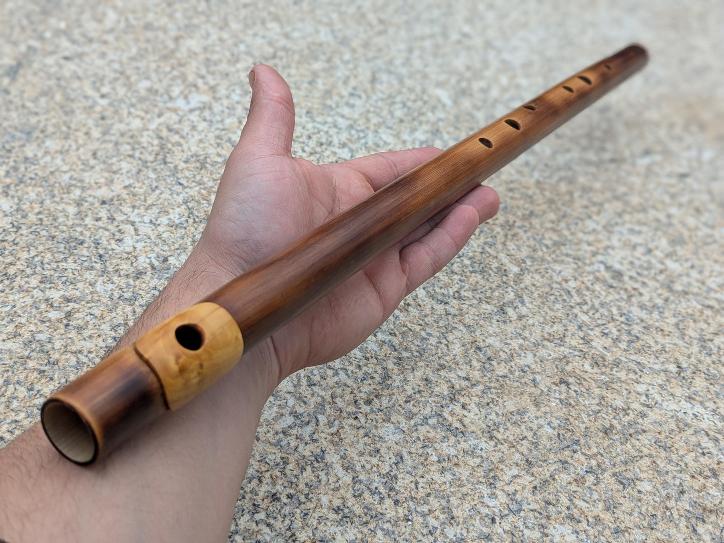 Bamboo flute in D Major with Boxwood Lip Plate | Right handed 6 holes Flute for Irish and Folk Music | Handmade Transverse Flute | Rui Gomes