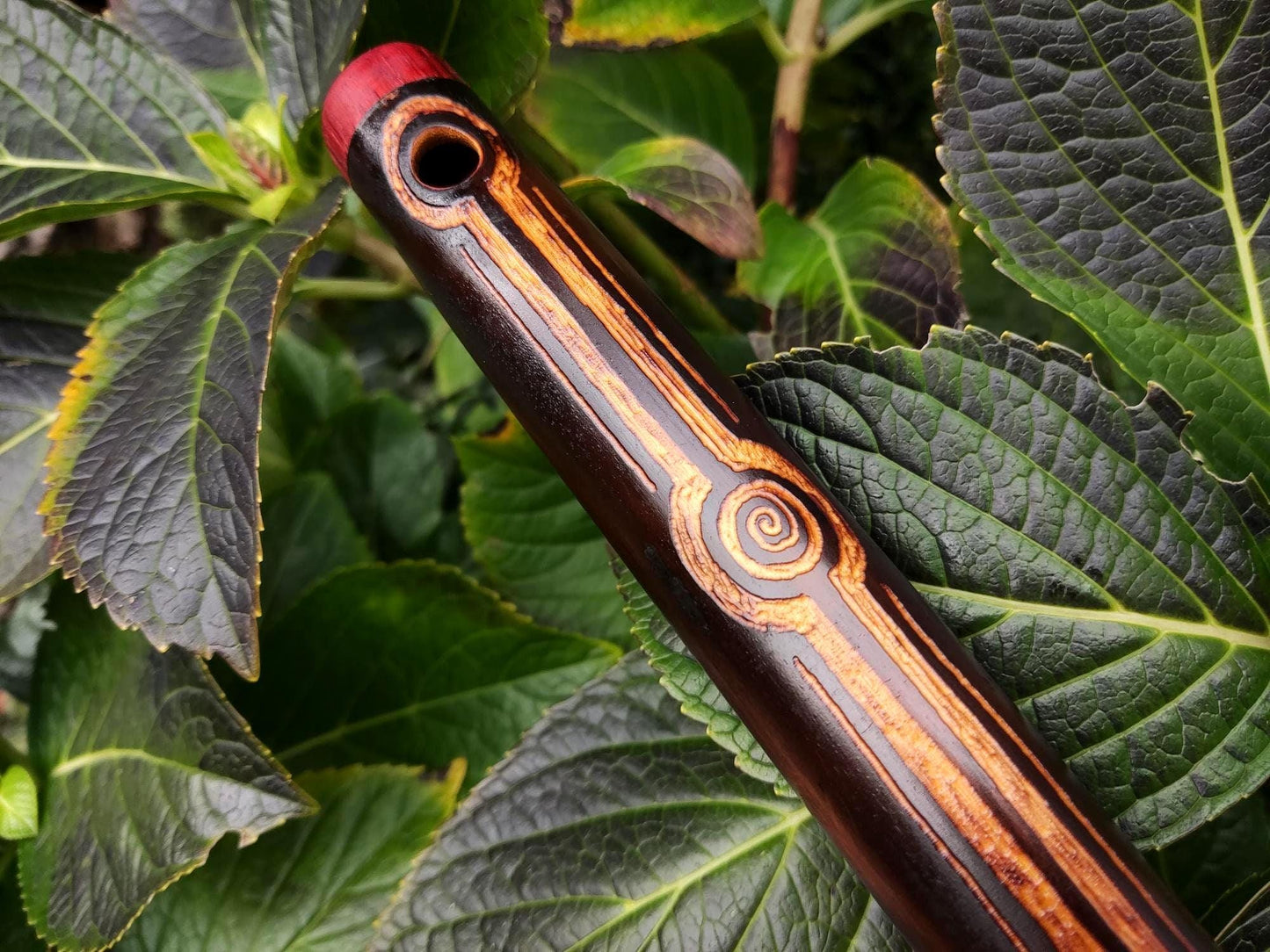 Harmonic Minor Flute handmade out of Bamboo with carvings | Minor melodic mode for intuitive playing | Rustic finish | Meditation Flute