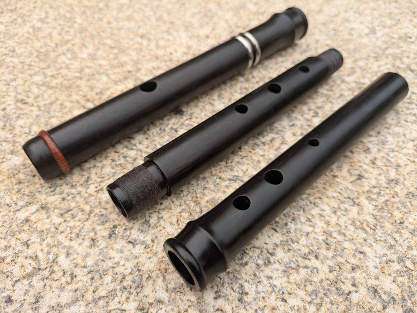 Irish Flute Handmade in African Blackwood by Rui Gomes | Transverse flute for Folk and Irish Trad Music | Simple System Wooden Flute