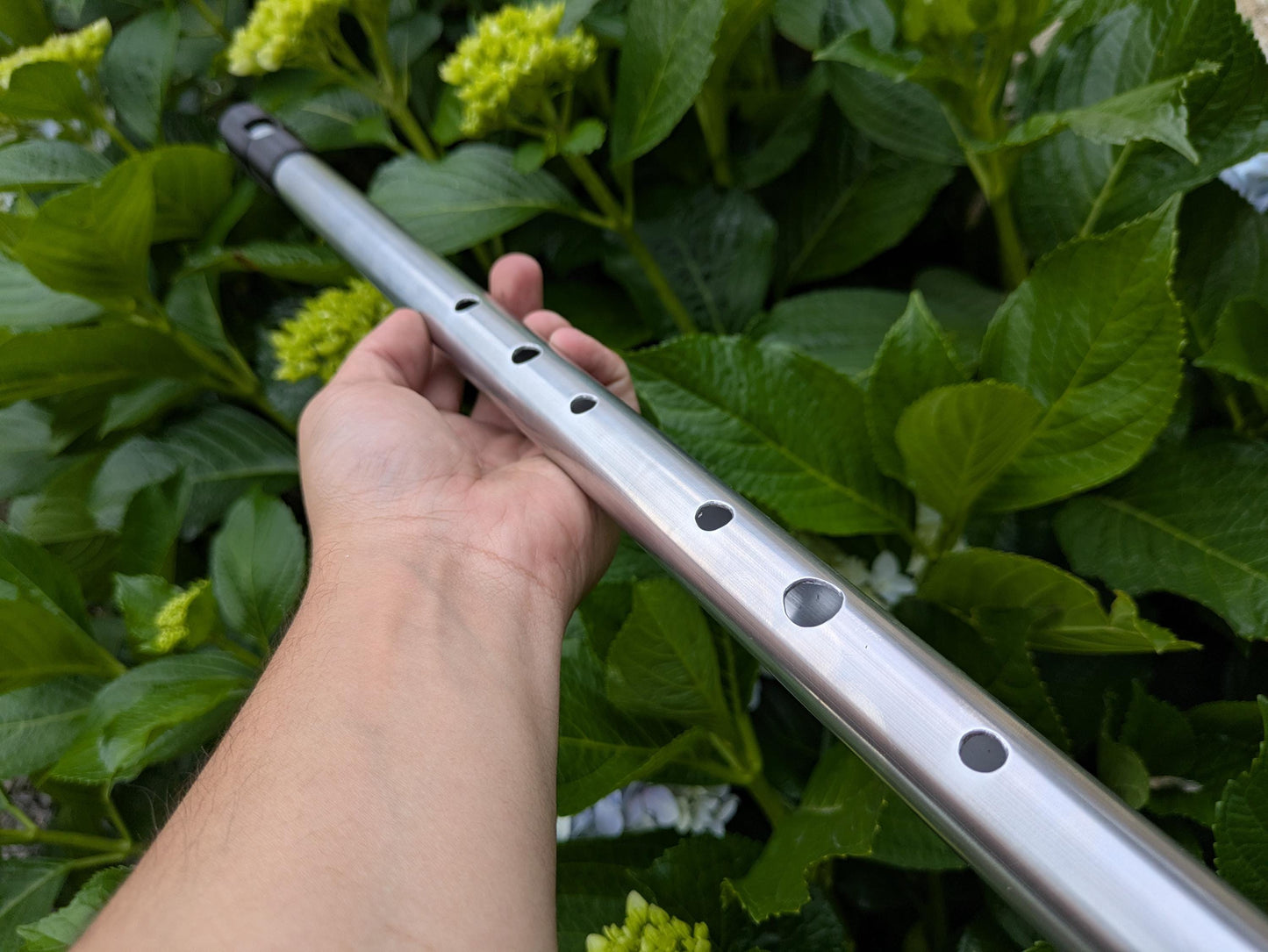 Low D Whistle in Aluminum | Tunable Concert Whistle | Low, Sweet Tone Whistle for Irish Traditional Music | Gift for Musician | Rui Gomes