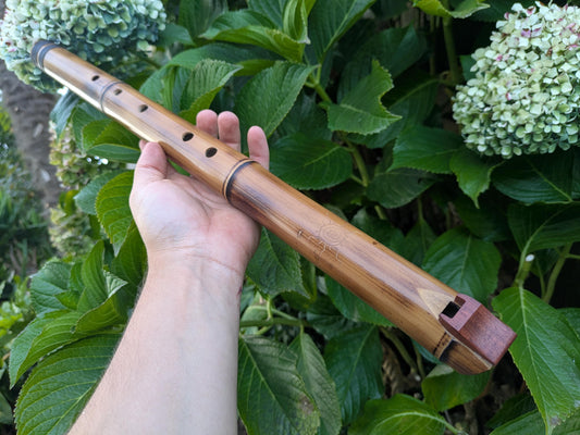 Low D Native American Style Bamboo Fipple Flute | Simple Intuitive flute with a Minor Pentatonic Scale | 5-holed Bamboo flute | Rui Gomes