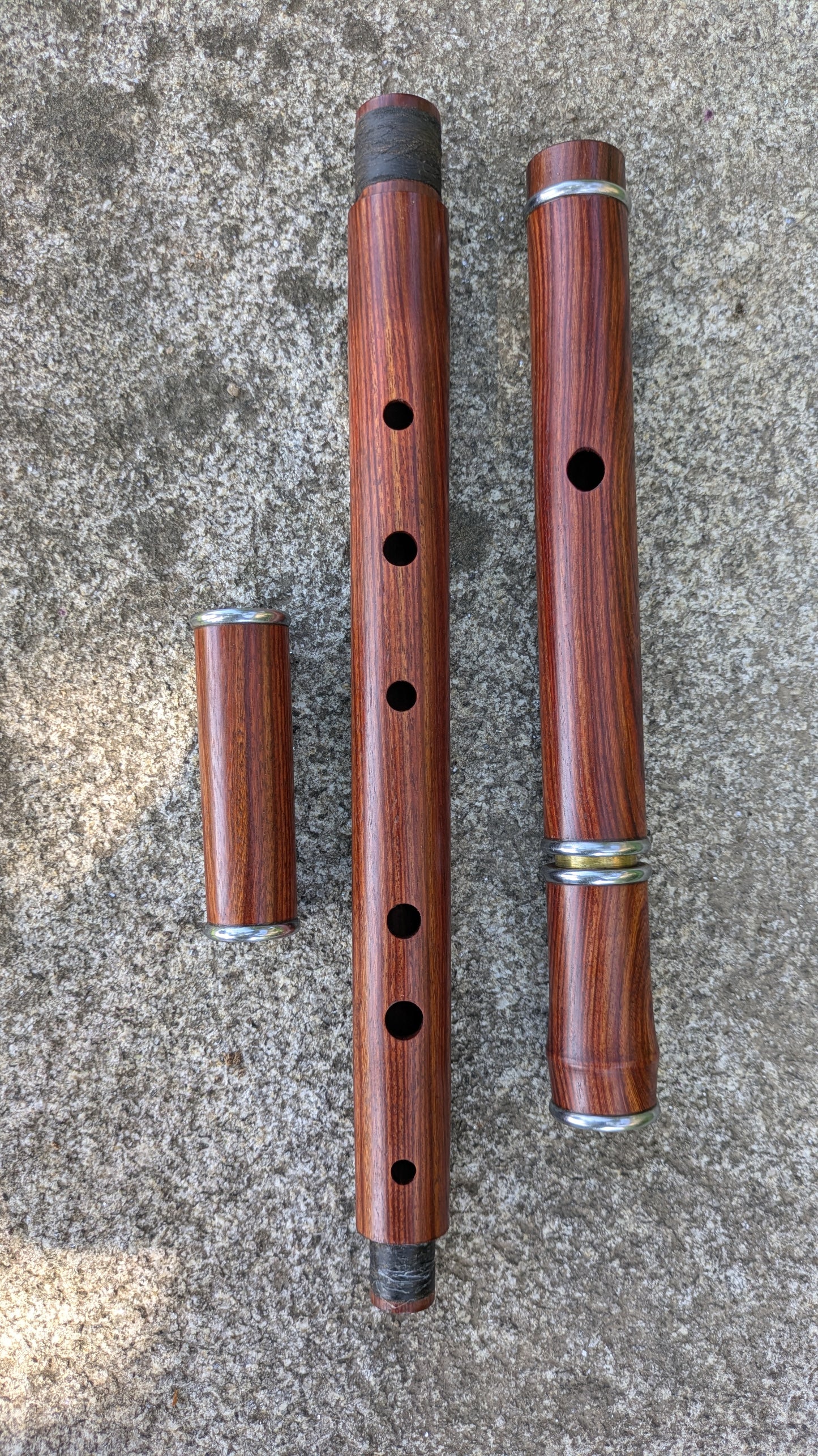 D Flute in Pau Rosa, with nickel silver rings and brass tuning slide