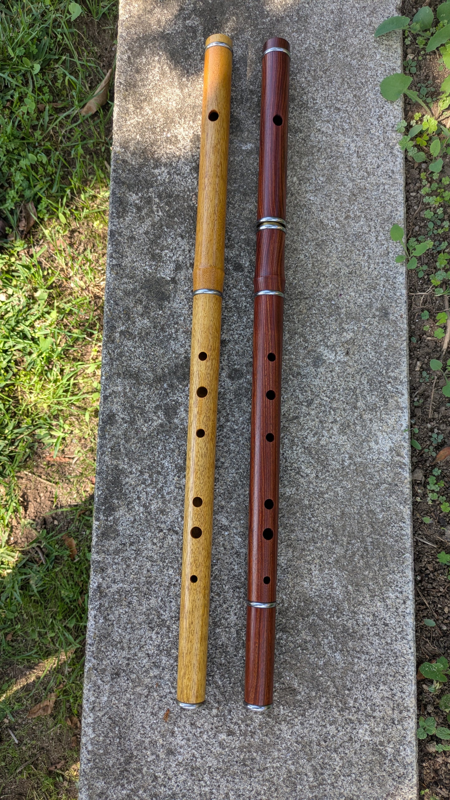 D Flute in Pau Rosa, with nickel silver rings and brass tuning slide