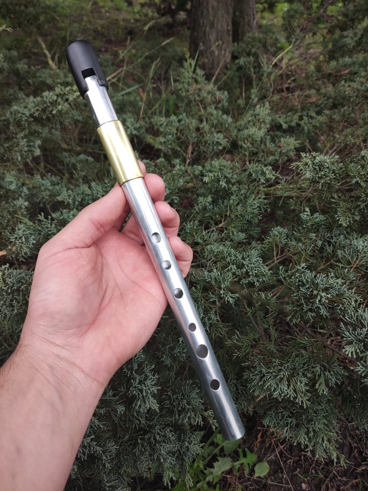 Tunable Whistle in high D. Aluminium and Brass | Sopro Flutes
