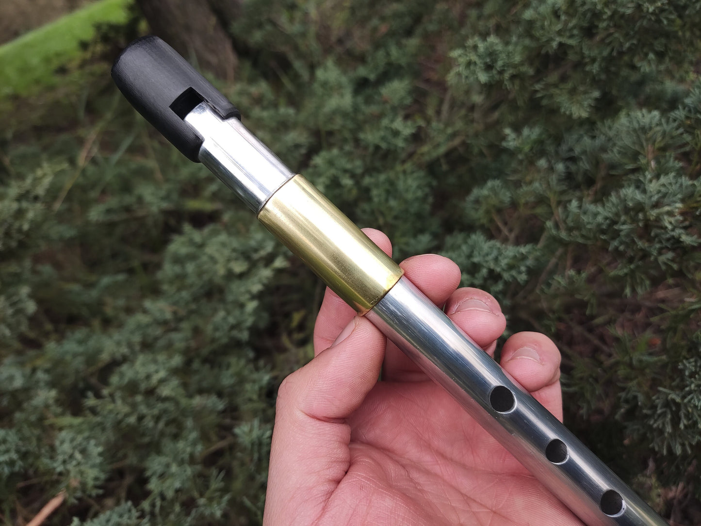 Tunable Whistle in high D. Aluminium and Brass | Sopro Flutes